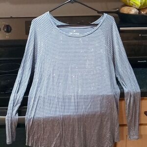 American eagle blue white striped tunic top
